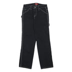 DICKIES Womens Regular Black Jeans Denim W26 L29 Contrast Stitching Zip Closure