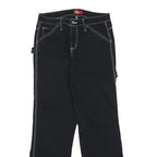 DICKIES Womens Regular Black Jeans Denim W26 L29 Contrast Stitching Zip Closure