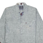 DARIO BELTRAN Mens Grey Cotton Shirt M Casual Long Sleeve Button Down