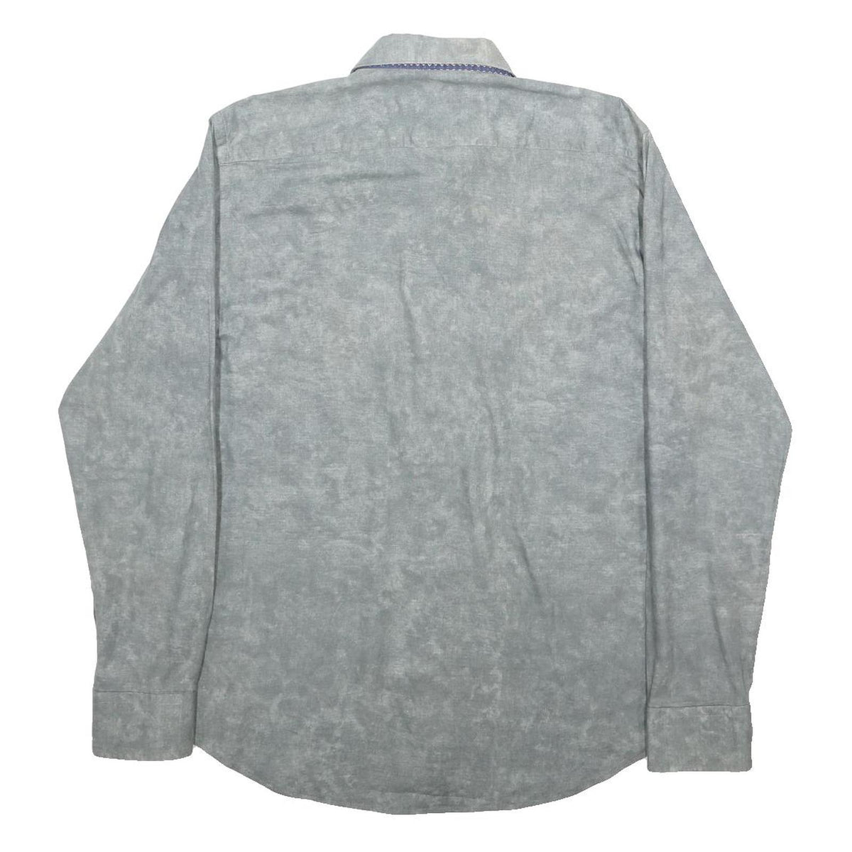 DARIO BELTRAN Mens Grey Cotton Shirt M Casual Long Sleeve Button Down