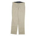 DICKIES Mens Beige Regular Fit Straight Leg Trousers Cotton Blend W32 L32 Zip
