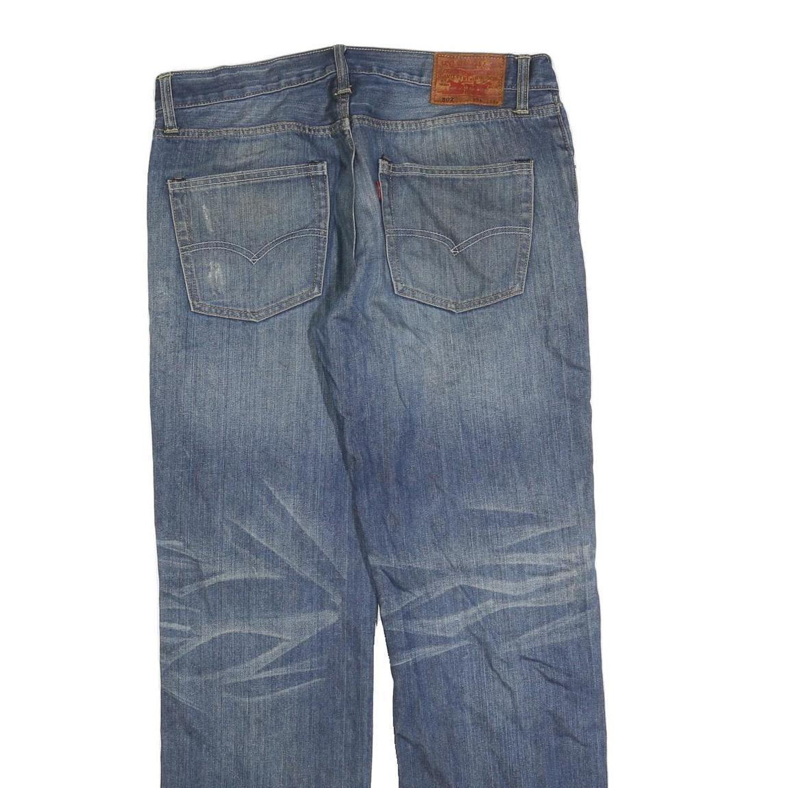 LEVI'S 502 Mens Jeans Blue Regular Straight Denim Medium W34 L34 Classic Fit Zip