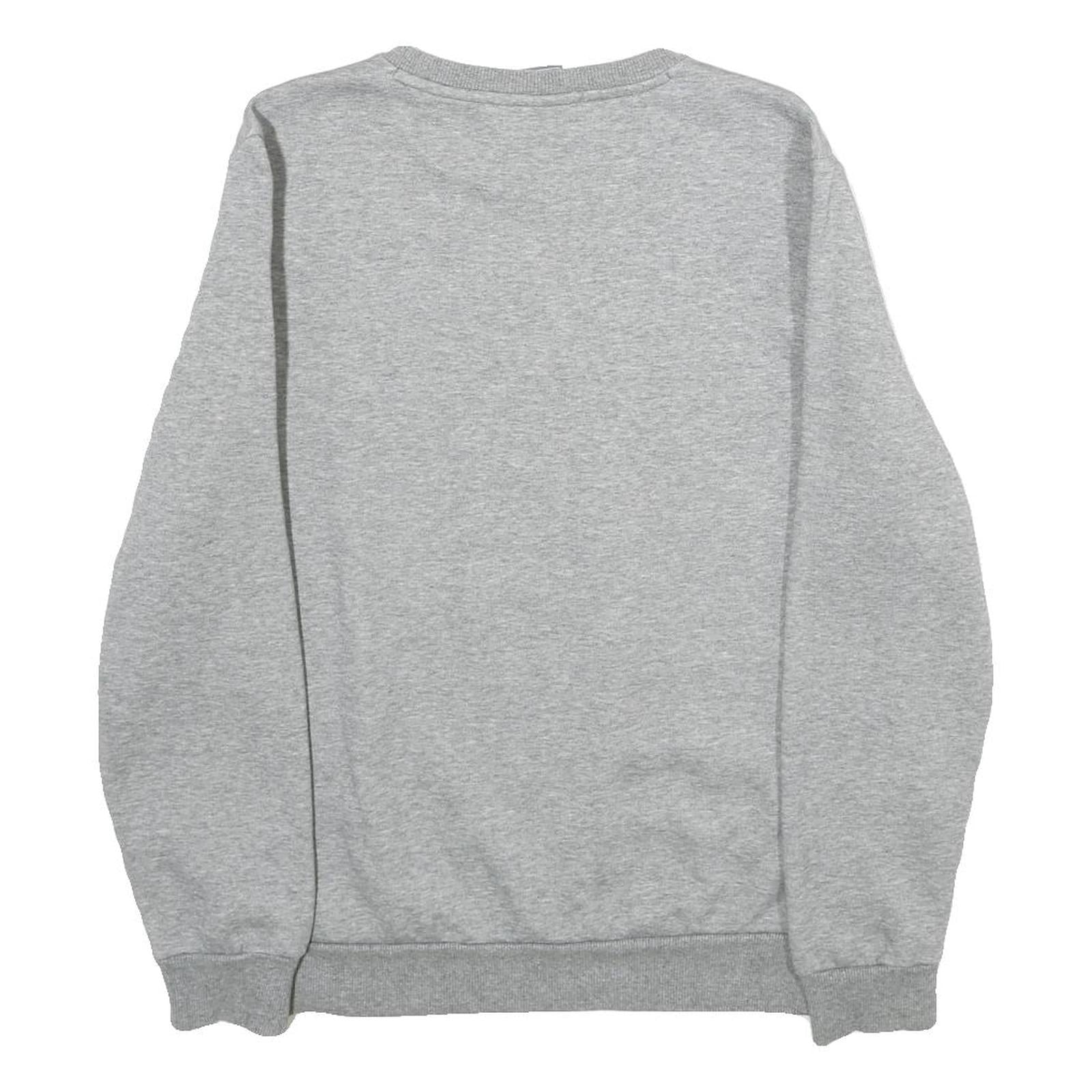 PUMA Mens Grey Cotton Blend Crew Neck Sweatshirt S Classic Logo Pullover
