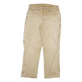 DICKIES Mens Regular Fit Beige Denim Jeans W30 L29 Cotton Blend Zip Workwear