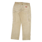 DICKIES Mens Regular Fit Beige Denim Jeans W30 L29 Cotton Blend Zip Workwear