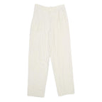 ACKERMANN Womens Classic White Linen Trousers W26 L32 Zip Closure Relaxed Fit