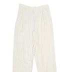 ACKERMANN Womens Classic White Linen Trousers W26 L32 Zip Closure Relaxed Fit