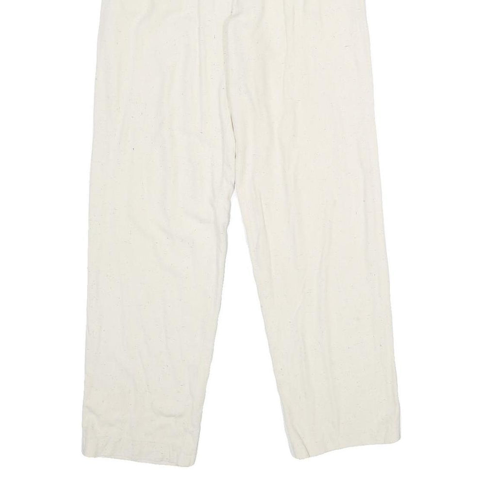 ACKERMANN Womens Classic White Linen Trousers W26 L32 Zip Closure Relaxed Fit