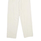 ACKERMANN Womens Classic White Linen Trousers W26 L32 Zip Closure Relaxed Fit