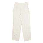 ACKERMANN Womens Classic White Linen Trousers W26 L32 Zip Closure Relaxed Fit