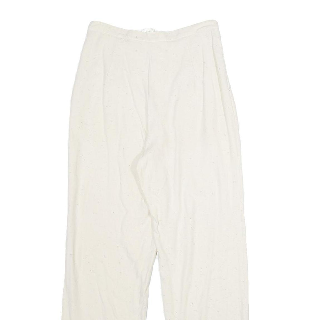 ACKERMANN Womens Classic White Linen Trousers W26 L32 Zip Closure Relaxed Fit
