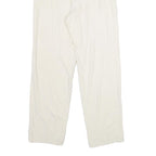 ACKERMANN Womens Classic White Linen Trousers W26 L32 Zip Closure Relaxed Fit