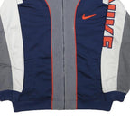 NIKE Boys Navy Blue Grey & White Track Jacket L Polyester Blend Zip
