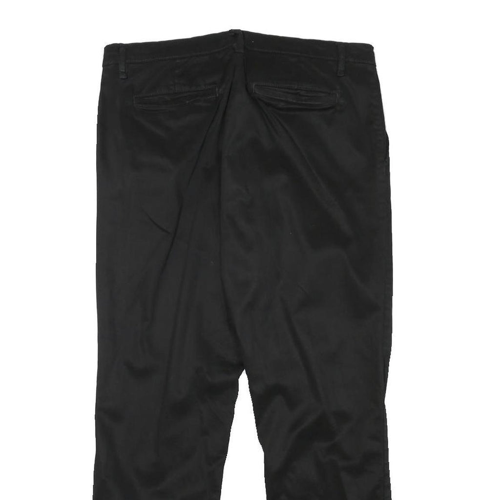 NAUTICA Womens Cotton Blend Black Slim Straight Trousers W31 L26 Stylish Zip