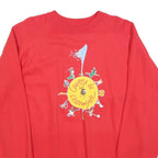 SWITCHER Mens Red Graphic Crew Neck XL Cotton Blend Sweatshirt Casual Pullover