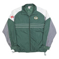NFL Mens Green White Grey Zip Jacket XL Polyester Blend Plain Sportswear