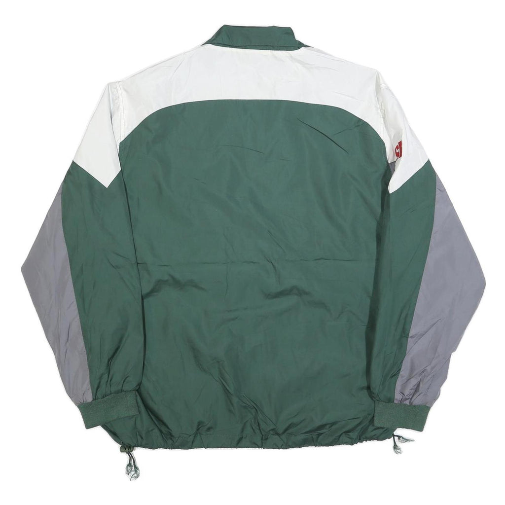 NFL Mens Green White Grey Zip Jacket XL Polyester Blend Plain Sportswear