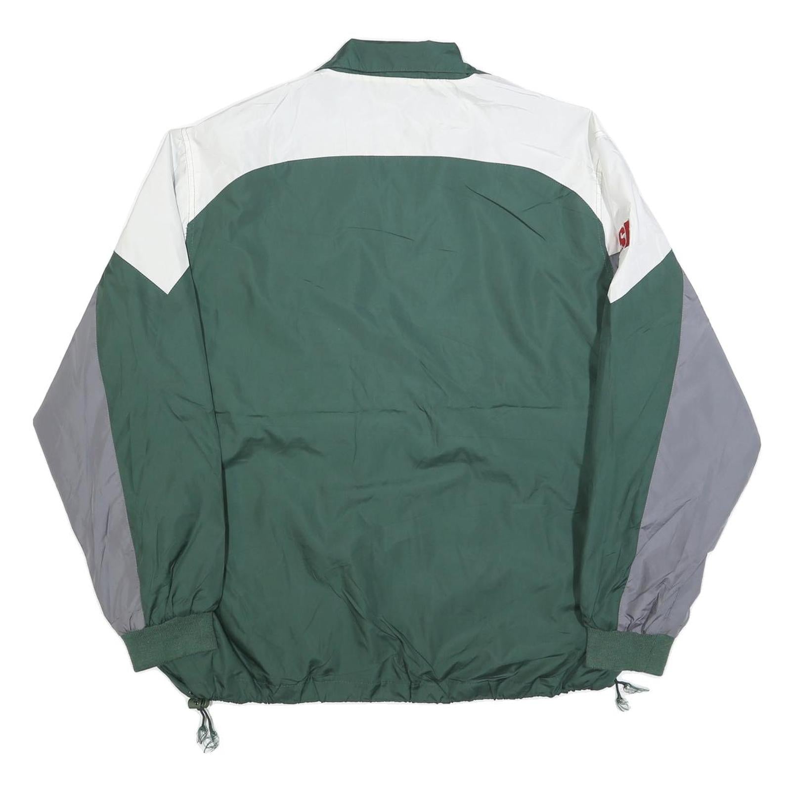 NFL Mens Green White Grey Zip Jacket XL Polyester Blend Plain Sportswear