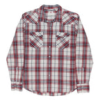 LEVI'S Mens Red & White Plaid Shirt L Cotton Blend Casual Long Sleeve Western