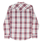 LEVI'S Mens Red & White Plaid Shirt L Cotton Blend Casual Long Sleeve Western