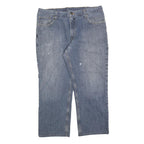 CARHARTT Mens Relaxed Straight Blue Denim Light W38 L27 Cotton Blend Zip Jeans