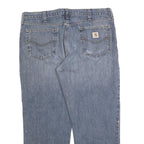 CARHARTT Mens Relaxed Straight Blue Denim Light W38 L27 Cotton Blend Zip Jeans