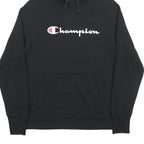 CHAMPION Mens Black Pullover Hoodie M Cotton Blend Casual Sweatshirt
