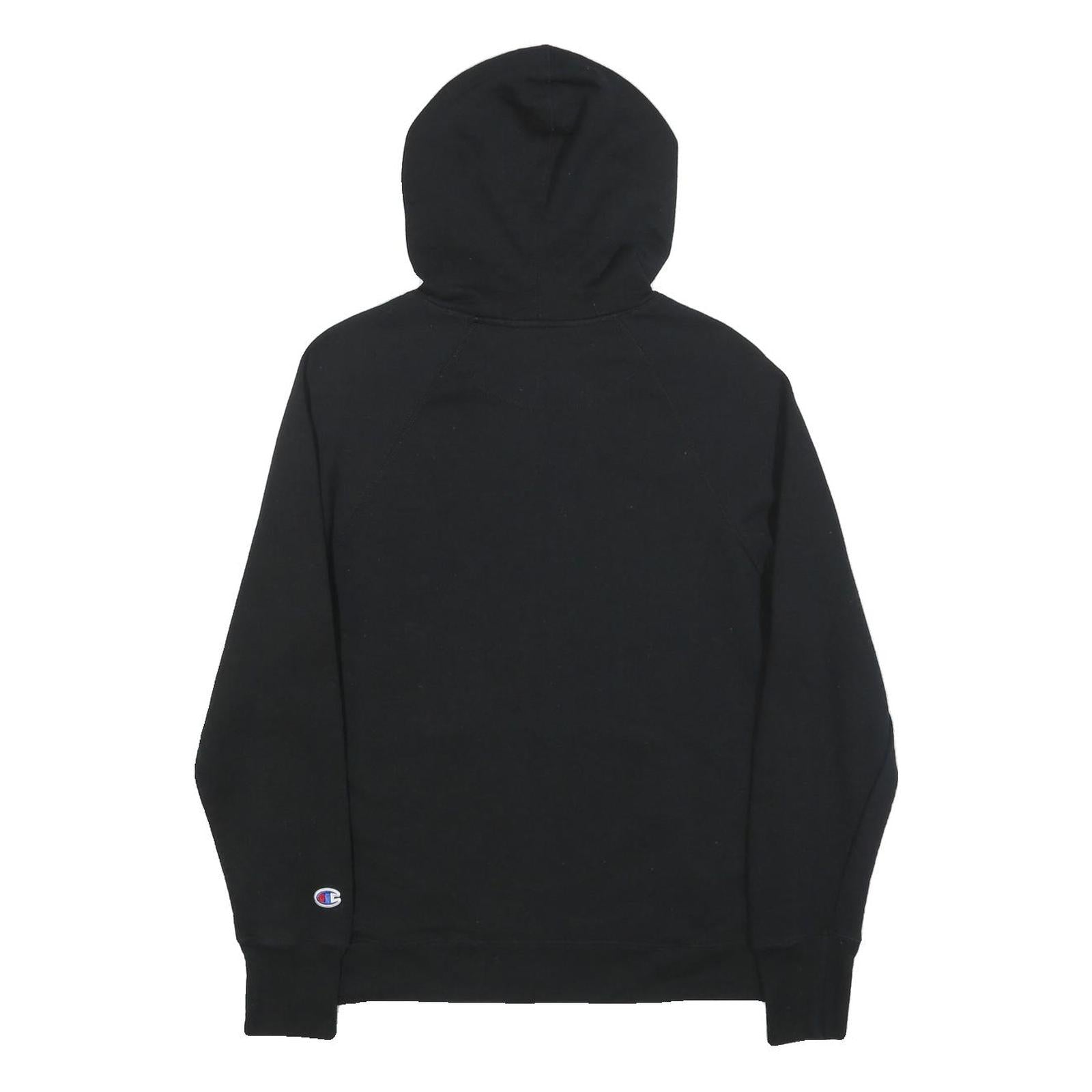 CHAMPION Mens Black Pullover Hoodie M Cotton Blend Casual Sweatshirt
