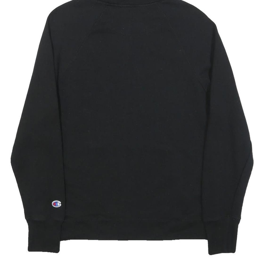 CHAMPION Mens Black Pullover Hoodie M Cotton Blend Casual Sweatshirt