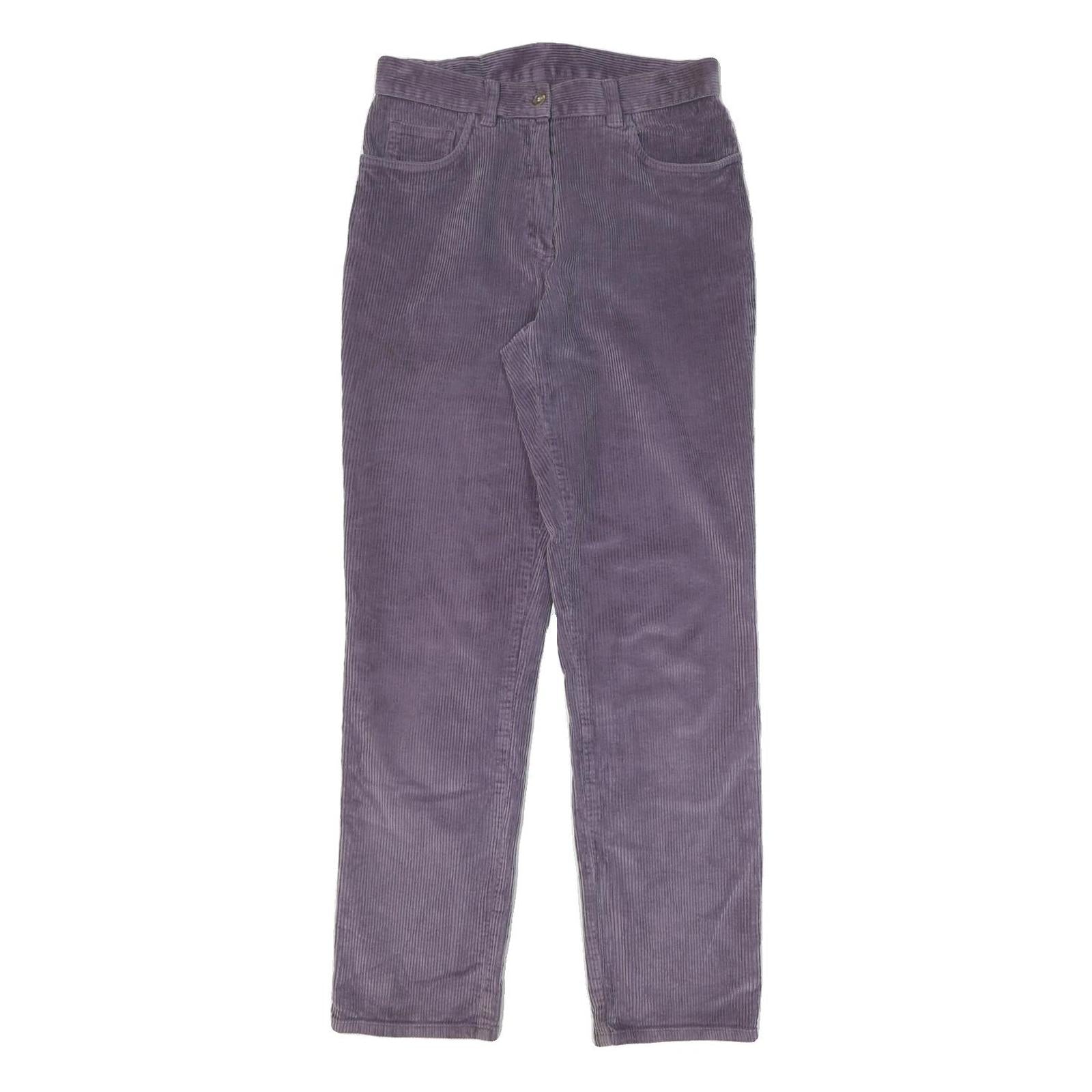 LAUREN RALPH LAUREN Womens Cotton Blend Purple Regular Fit Straight Trousers W26