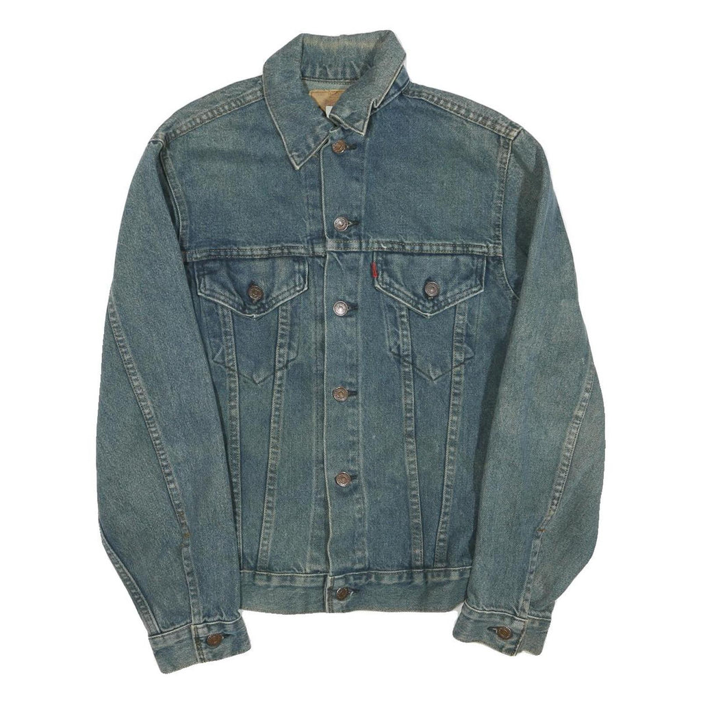 LEVI'S Mens Blue Denim Jacket S Cotton Blend Button Closure Classic Style