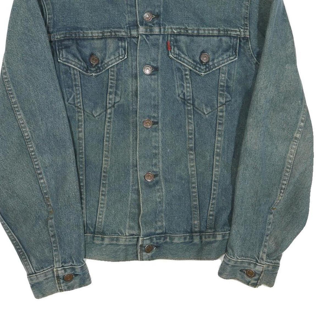 LEVI'S Mens Blue Denim Jacket S Cotton Blend Button Closure Classic Style