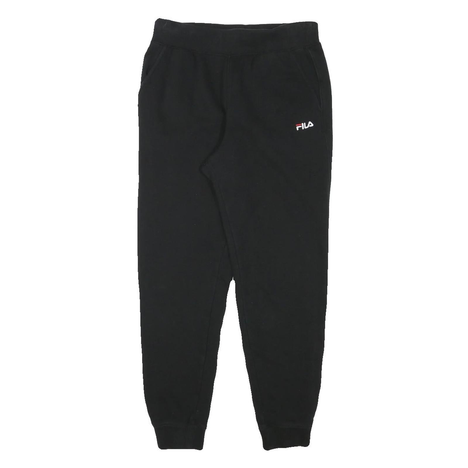 FILA Mens Joggers Black S W28 L27 Slim Tapered Cotton Blend Casual Wear