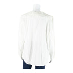 VON DANIELS Womens Shirt White Collared Long Sleeve 90s Striped S