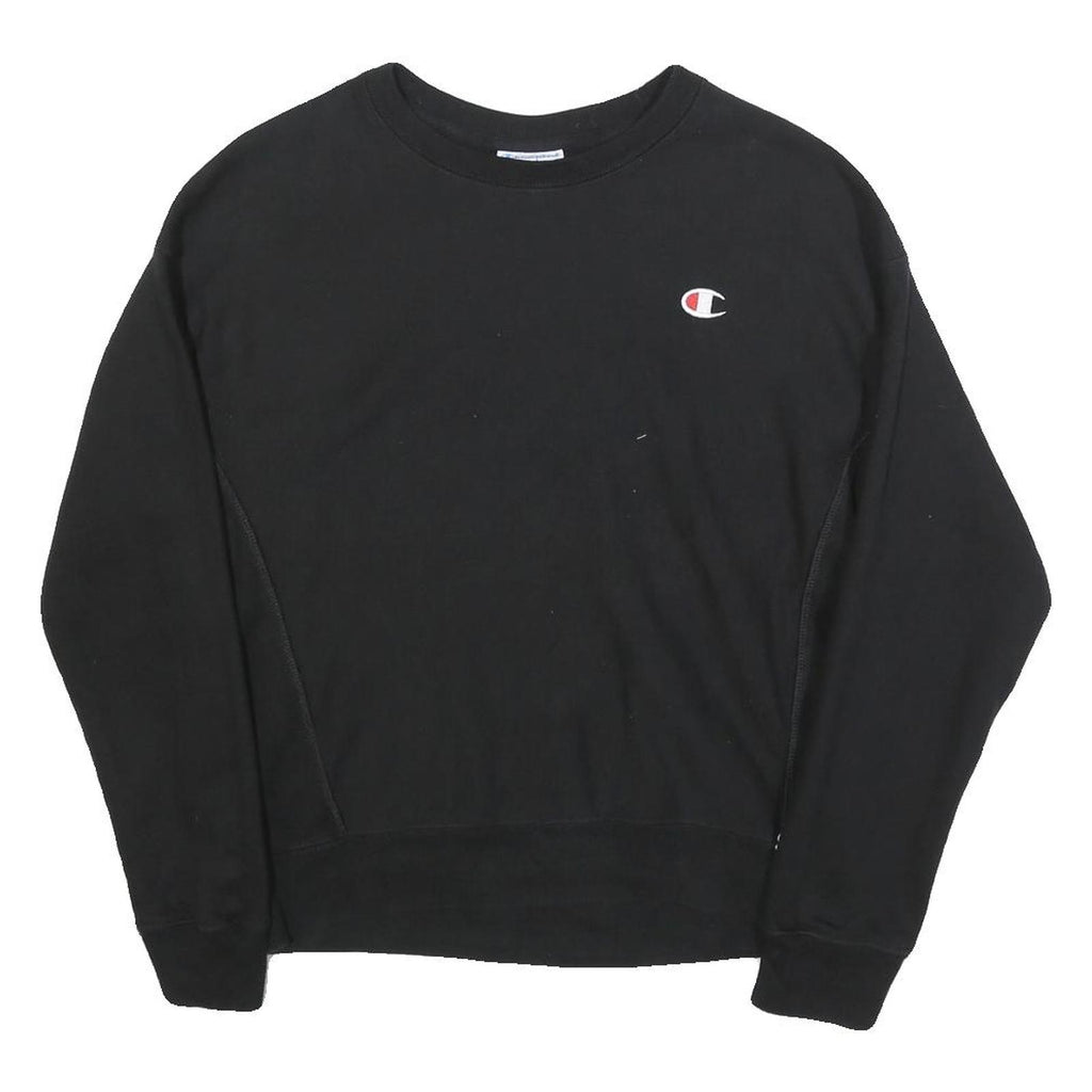 CHAMPION REVERSE WEAVE Womens Black Cotton Blend Crew Neck M Sweatshirt Pullover