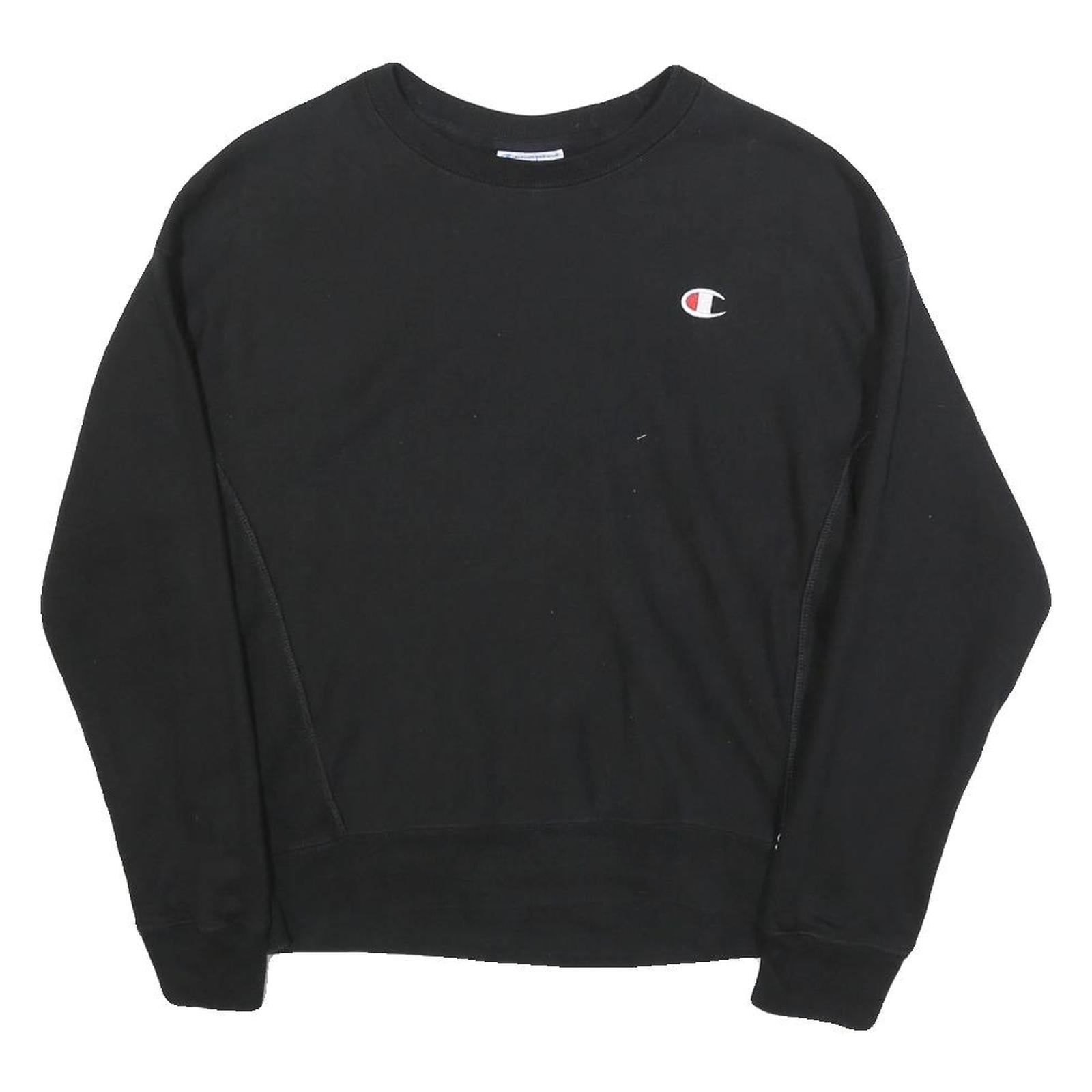 CHAMPION REVERSE WEAVE Womens Black Cotton Blend Crew Neck M Sweatshirt Pullover