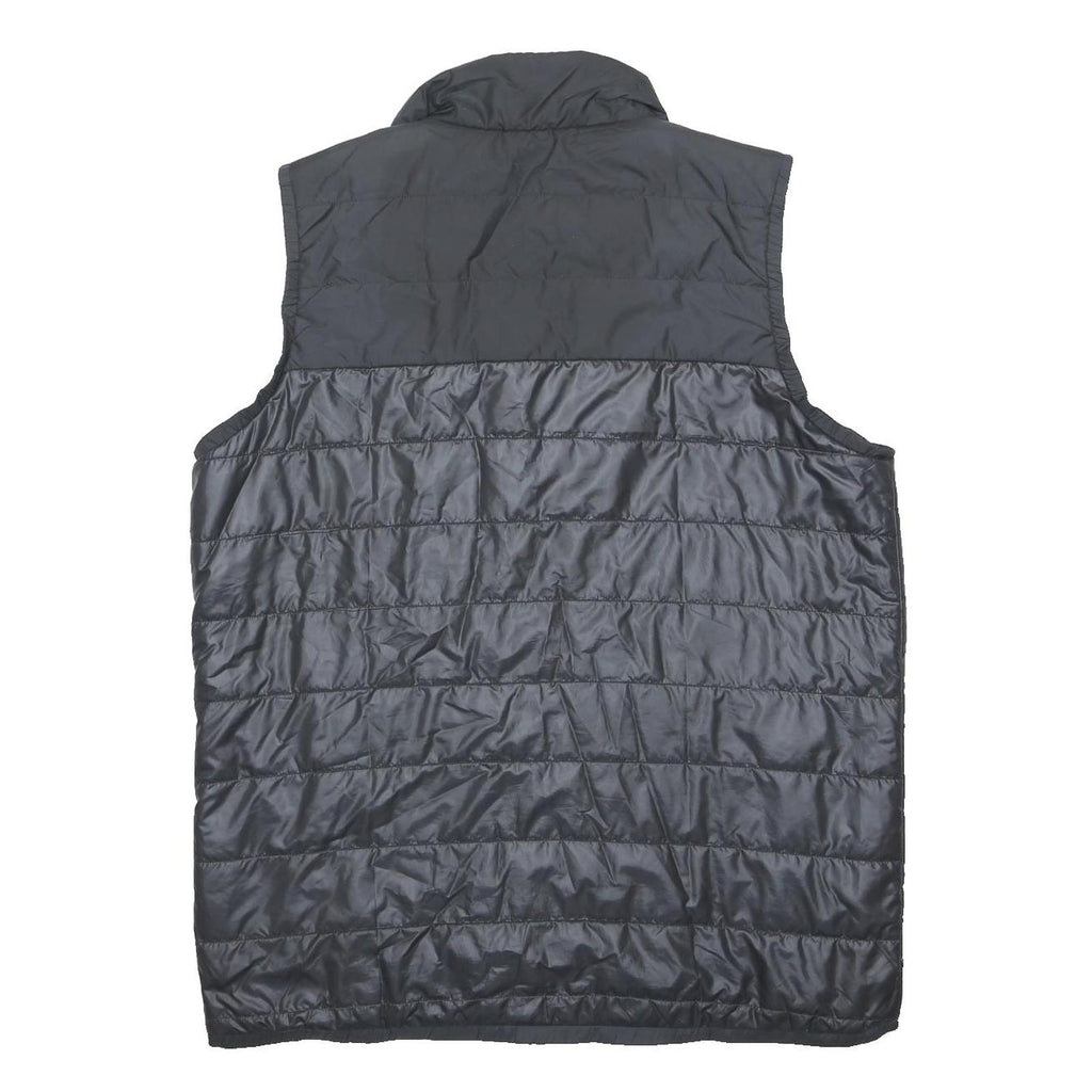 ADIDAS Mens Black & Grey Puffer Gilet XL Polyester Zip Lightweight Quilted Vest