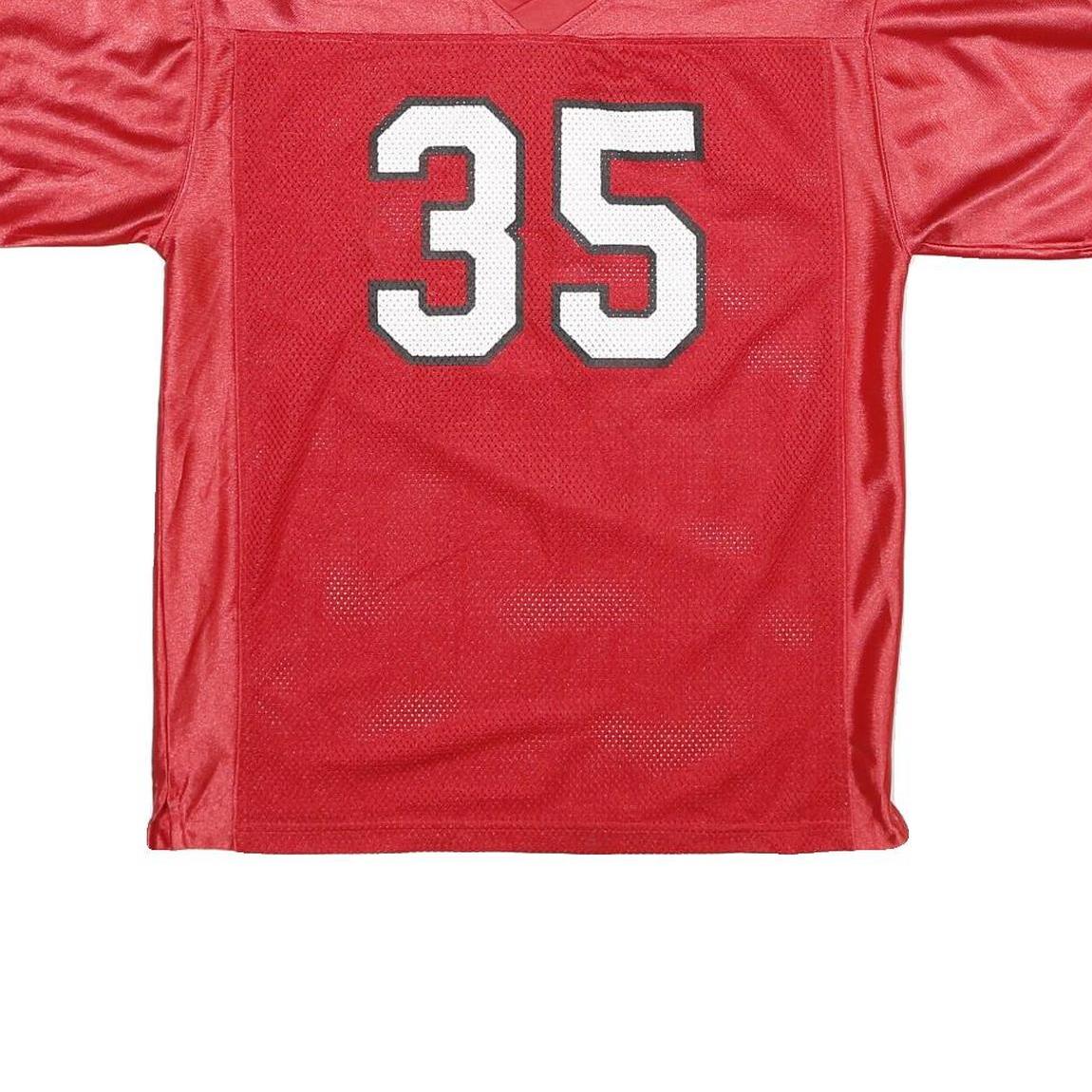 NCAA Mens Red Football Style T-Shirt M Short Sleeve V-Neck Sports Number 35