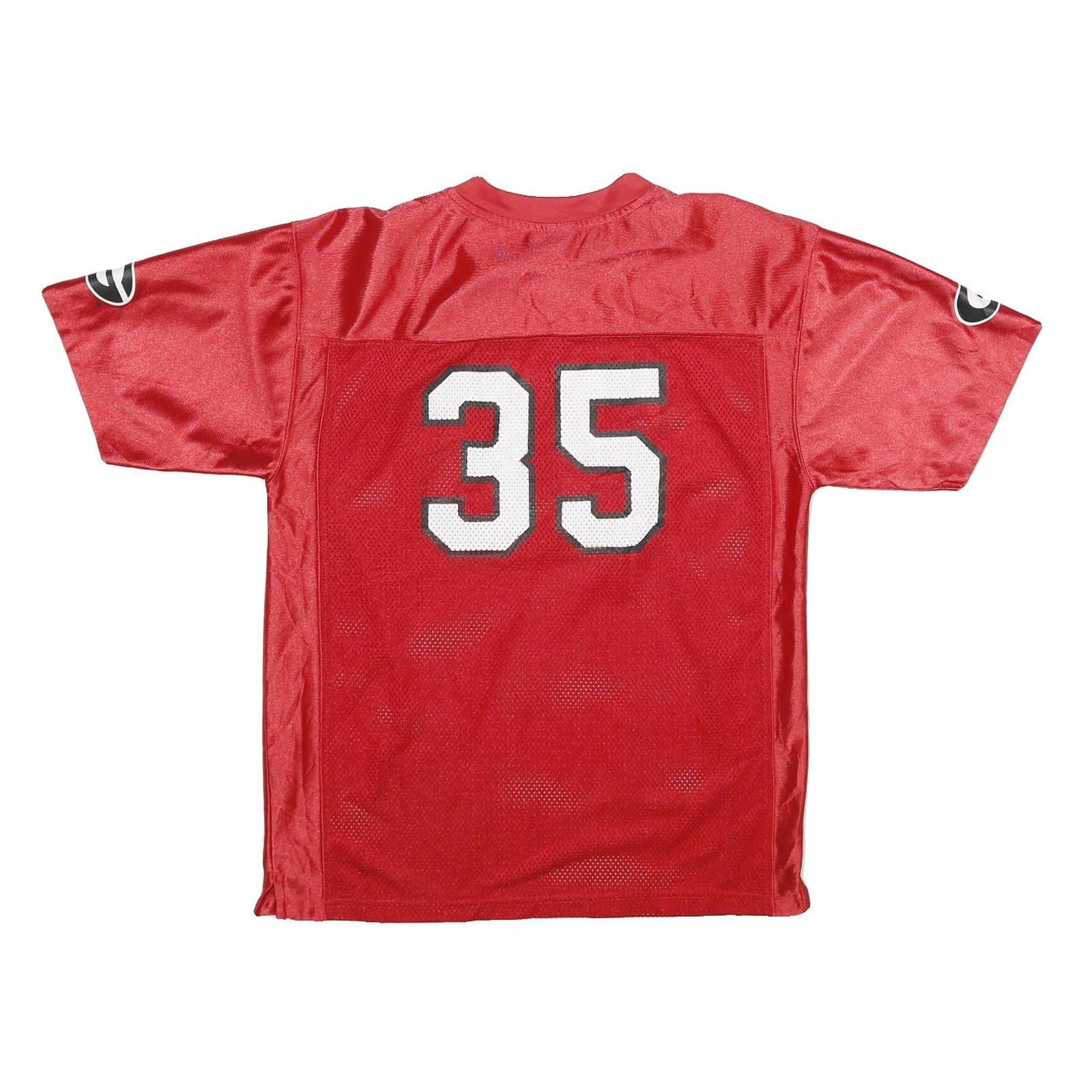 NCAA Mens Red Football Style T-Shirt M Short Sleeve V-Neck Sports Number 35