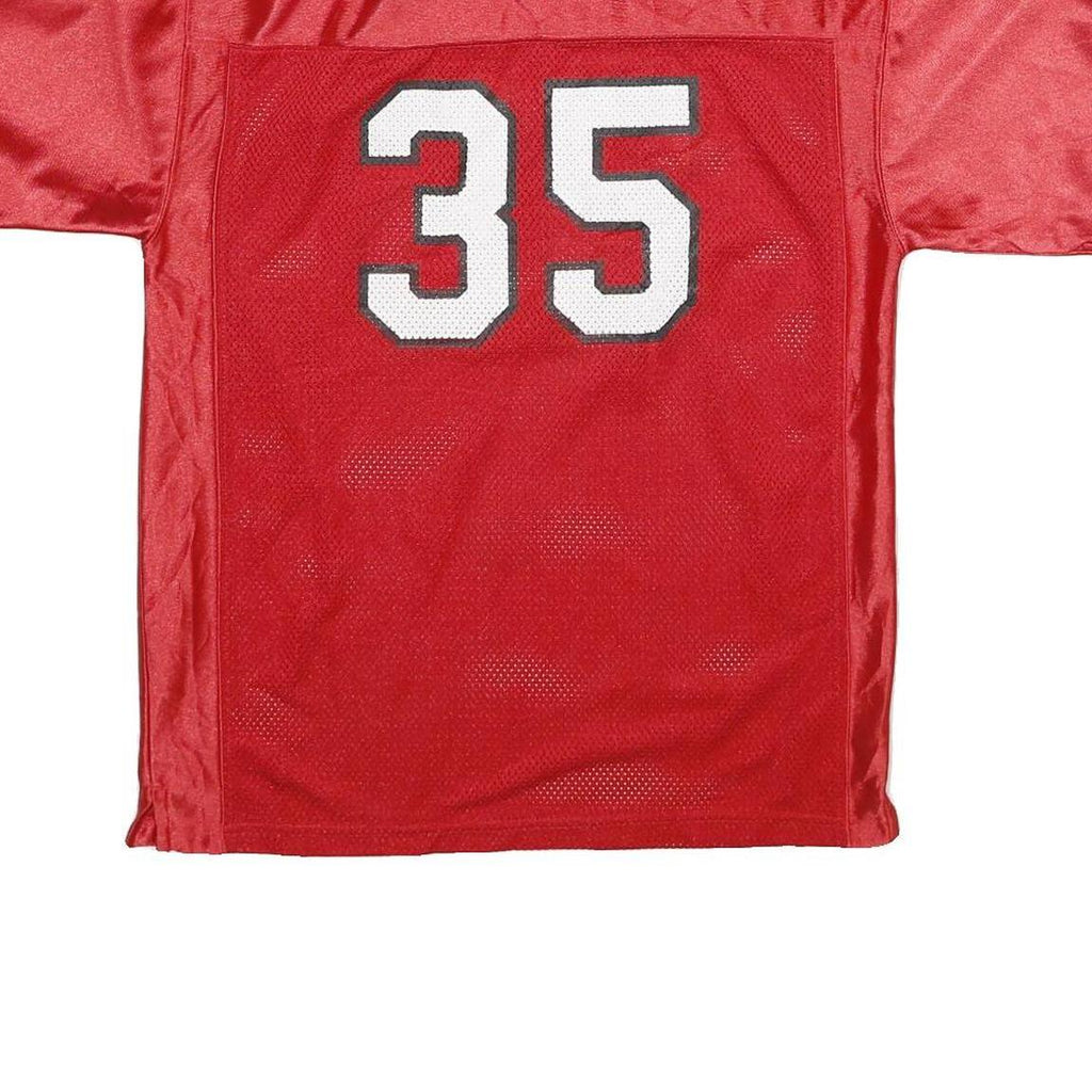 NCAA Mens Red Football Style T-Shirt M Short Sleeve V-Neck Sports Number 35