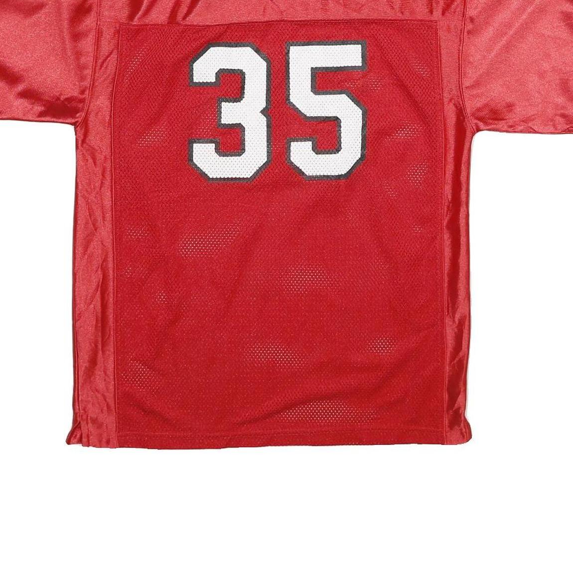 NCAA Mens Red Football Style T-Shirt M Short Sleeve V-Neck Sports Number 35
