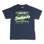 NFL Mens Blue Seahawks Graphic T-Shirt M Short Sleeve Crew Neck American