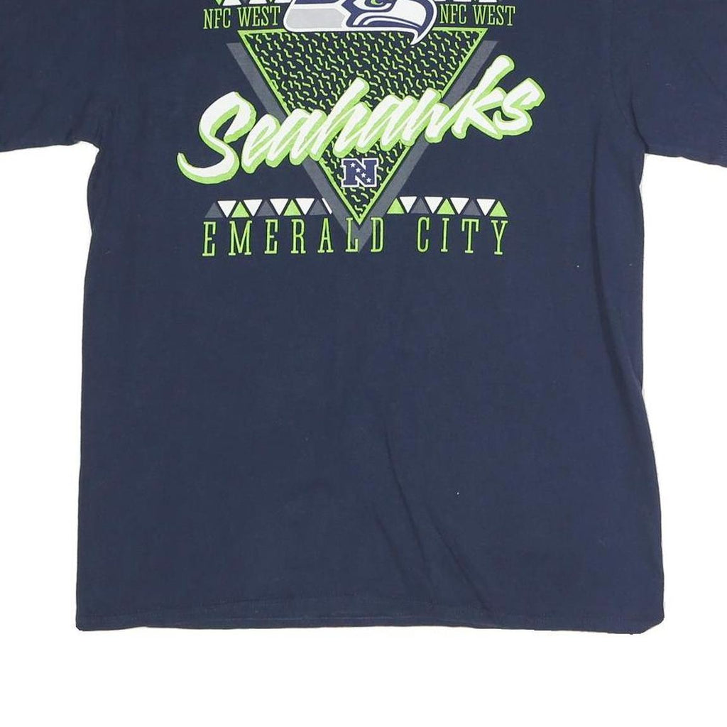 NFL Mens Blue Seahawks Graphic T-Shirt M Short Sleeve Crew Neck American