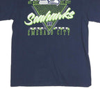 NFL Mens Blue Seahawks Graphic T-Shirt M Short Sleeve Crew Neck American
