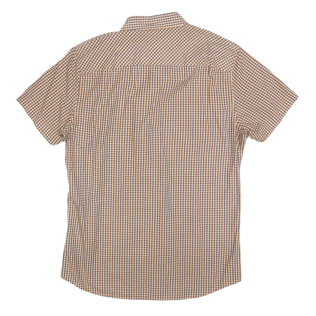 TIMBERLAND Mens Brown Check Shirt S Cotton Blend Casual Button Down
