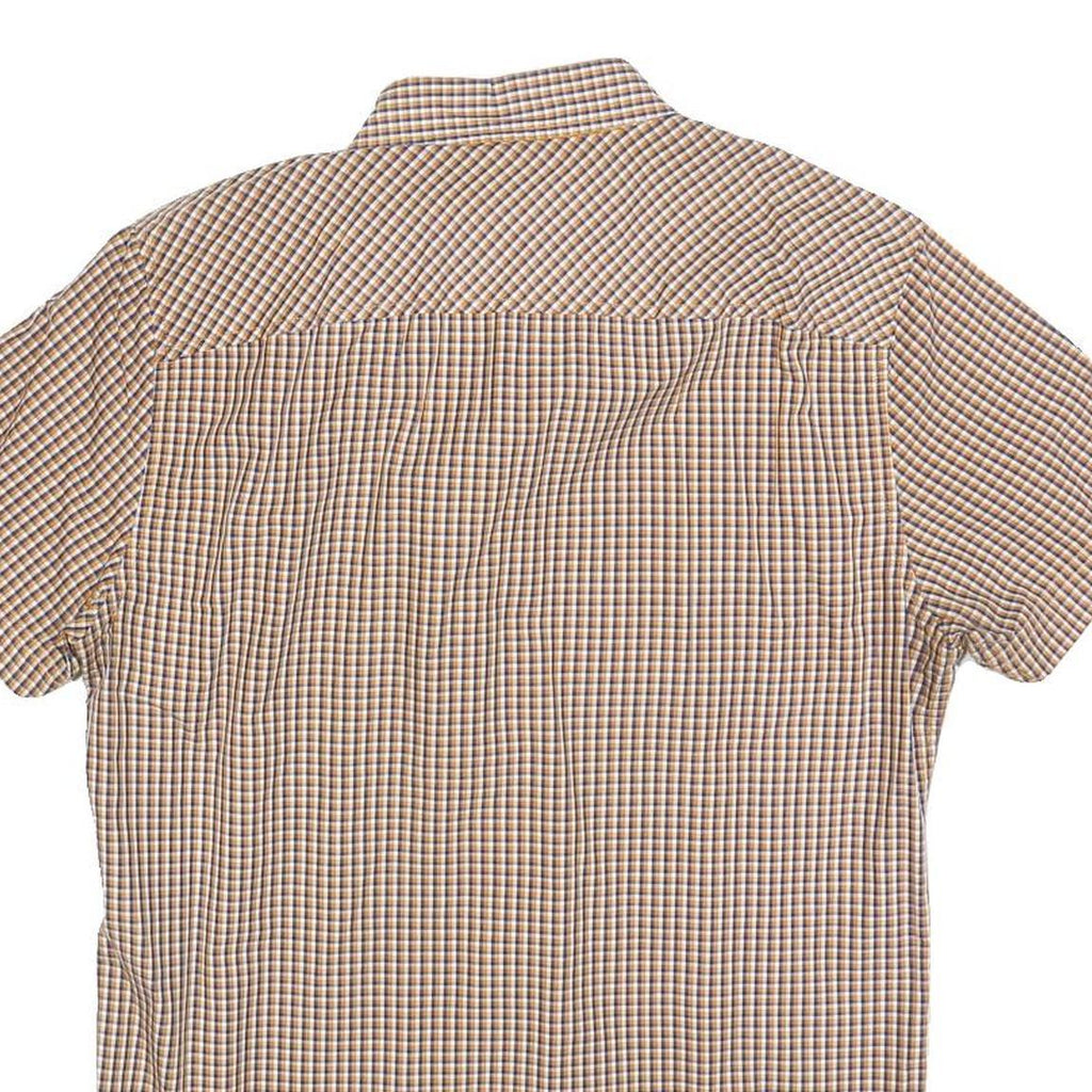 TIMBERLAND Mens Brown Check Shirt S Cotton Blend Casual Button Down