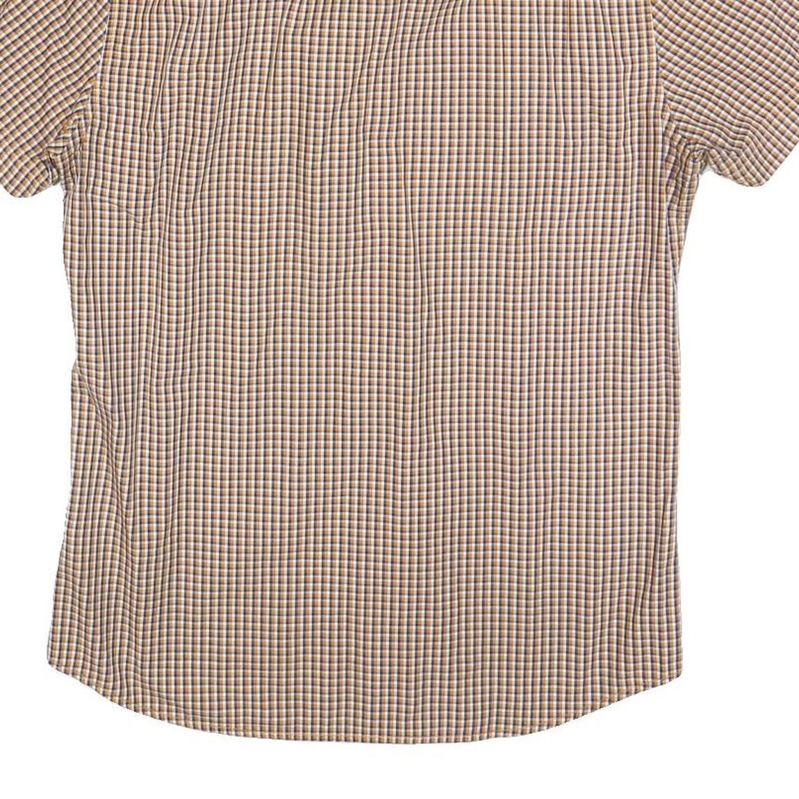 TIMBERLAND Mens Brown Check Shirt S Cotton Blend Casual Button Down