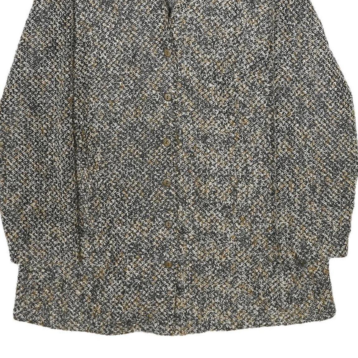 MACELTON Womens Grey & Beige Button Jacket UK 18 Cotton Blend Tweed Classic