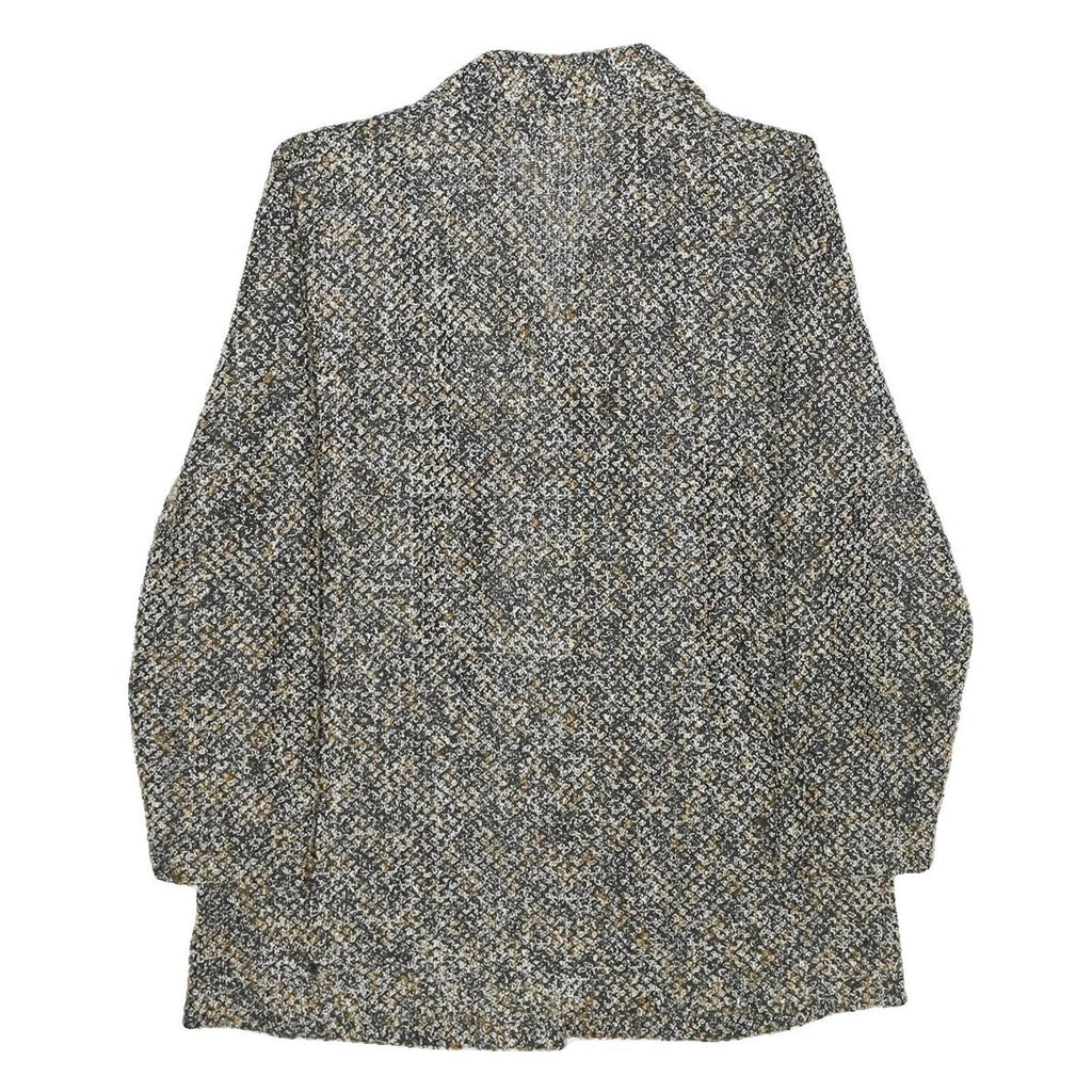 MACELTON Womens Grey & Beige Button Jacket UK 18 Cotton Blend Tweed Classic