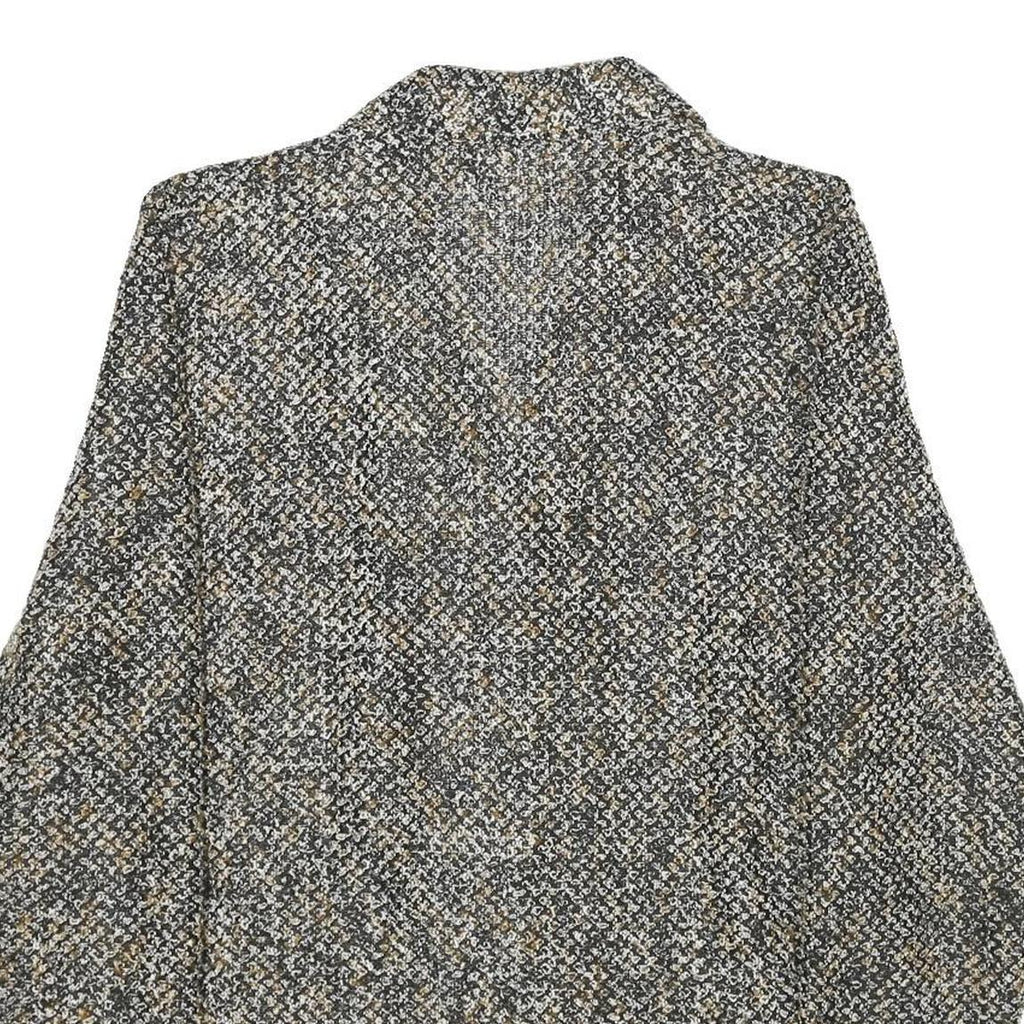 MACELTON Womens Grey & Beige Button Jacket UK 18 Cotton Blend Tweed Classic